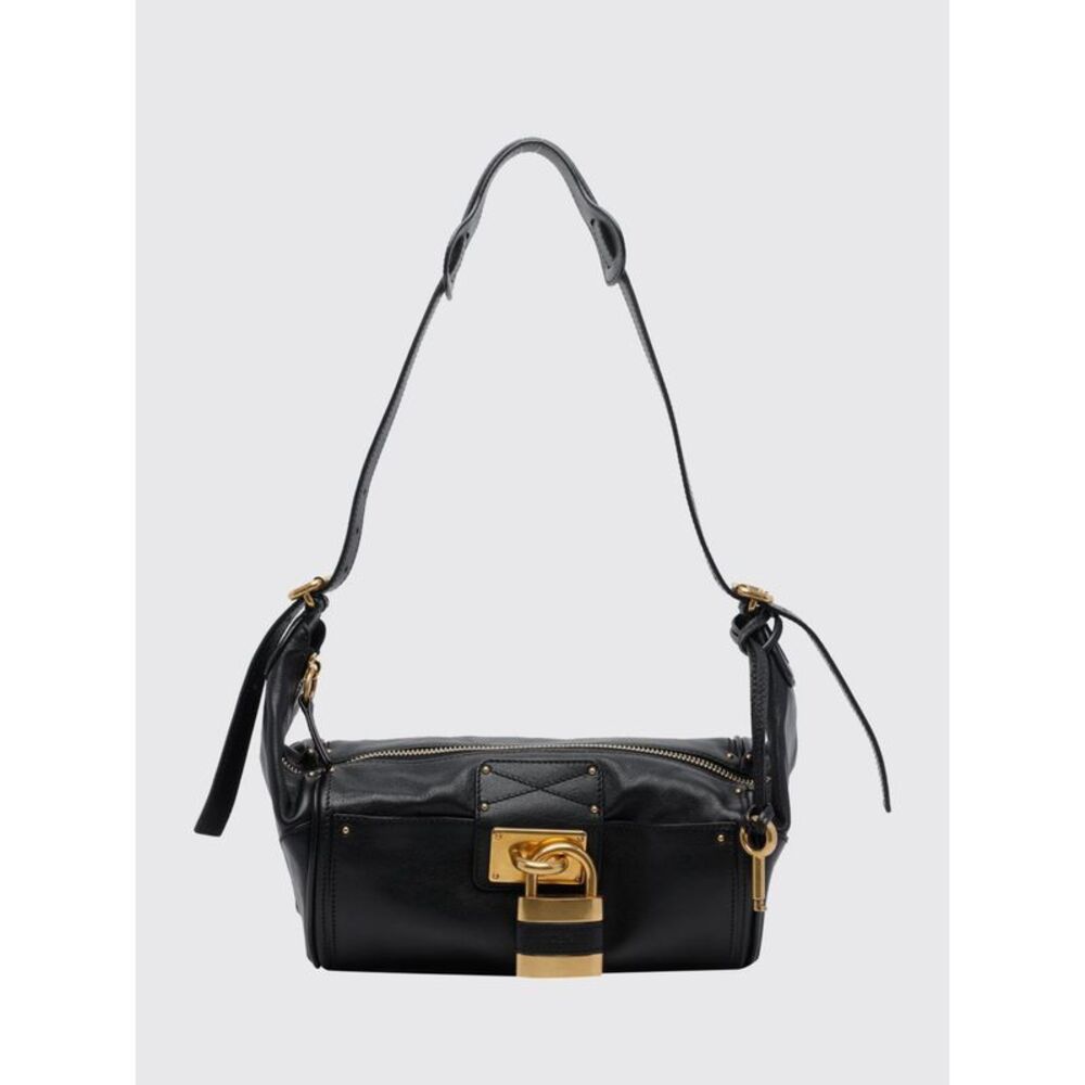 Chloe Women Paddington Grained Calfskin Shoulder Bag Chloe With Padlock